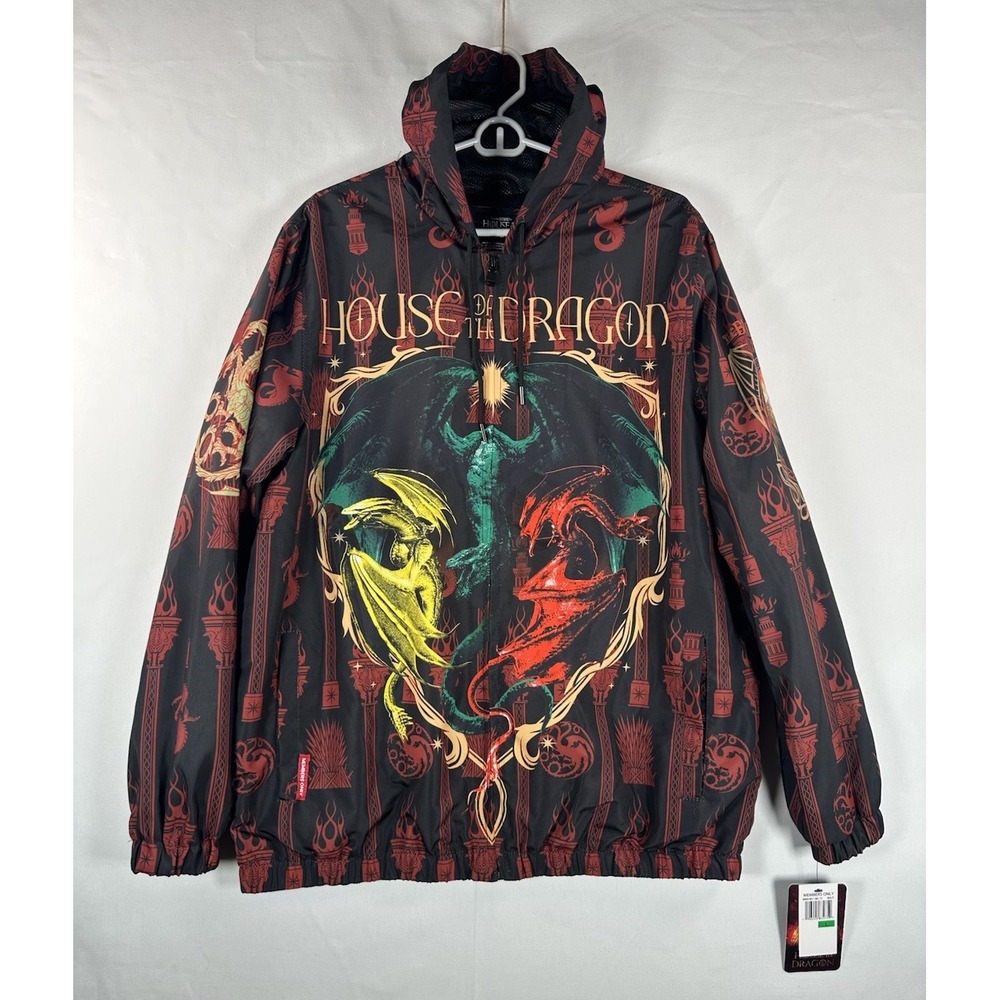 NWT Members Only Jacket‎ Large HBO Game of Thrones House of Dragon Windbreaker